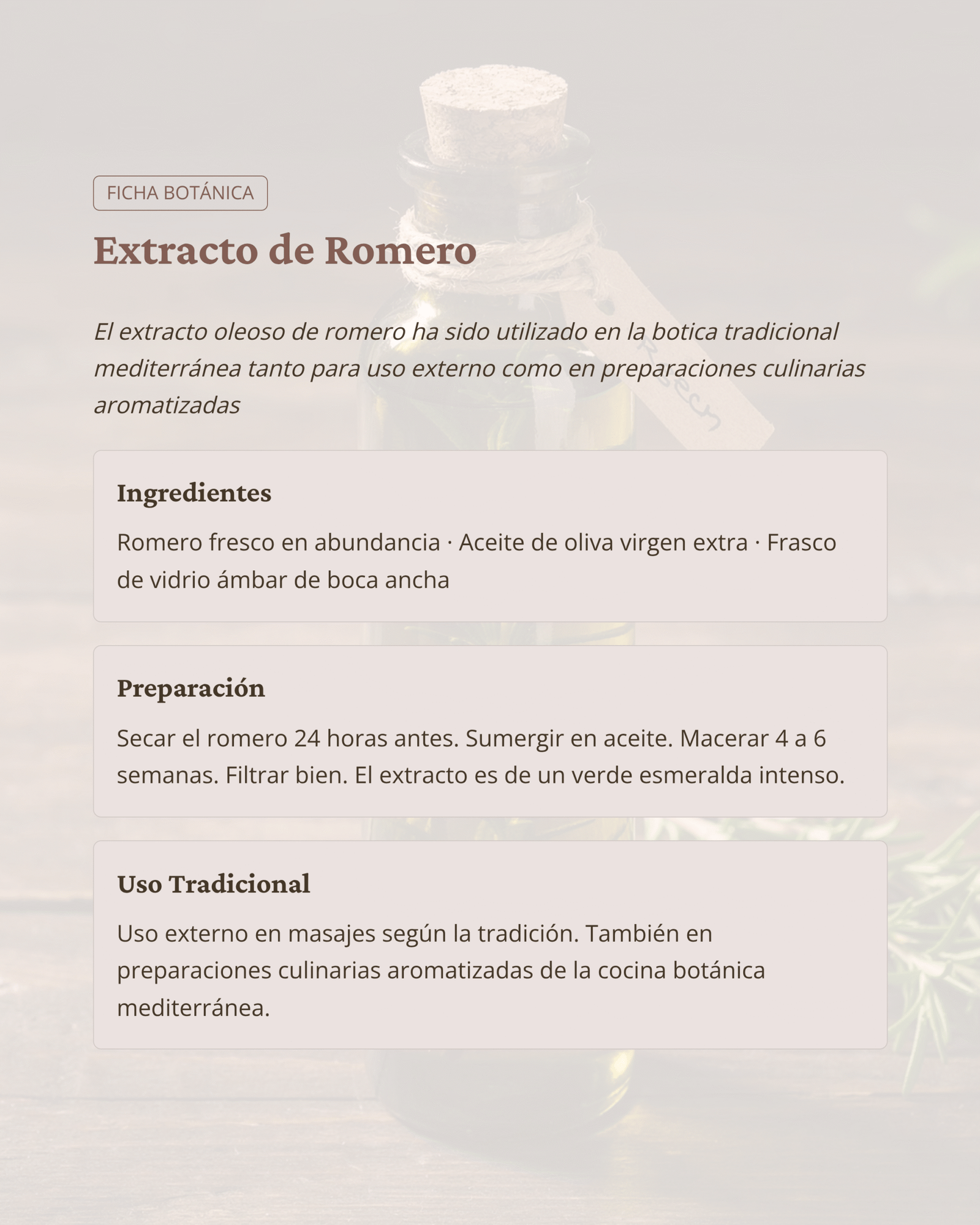 Muestra de receta: Extracto de Romero